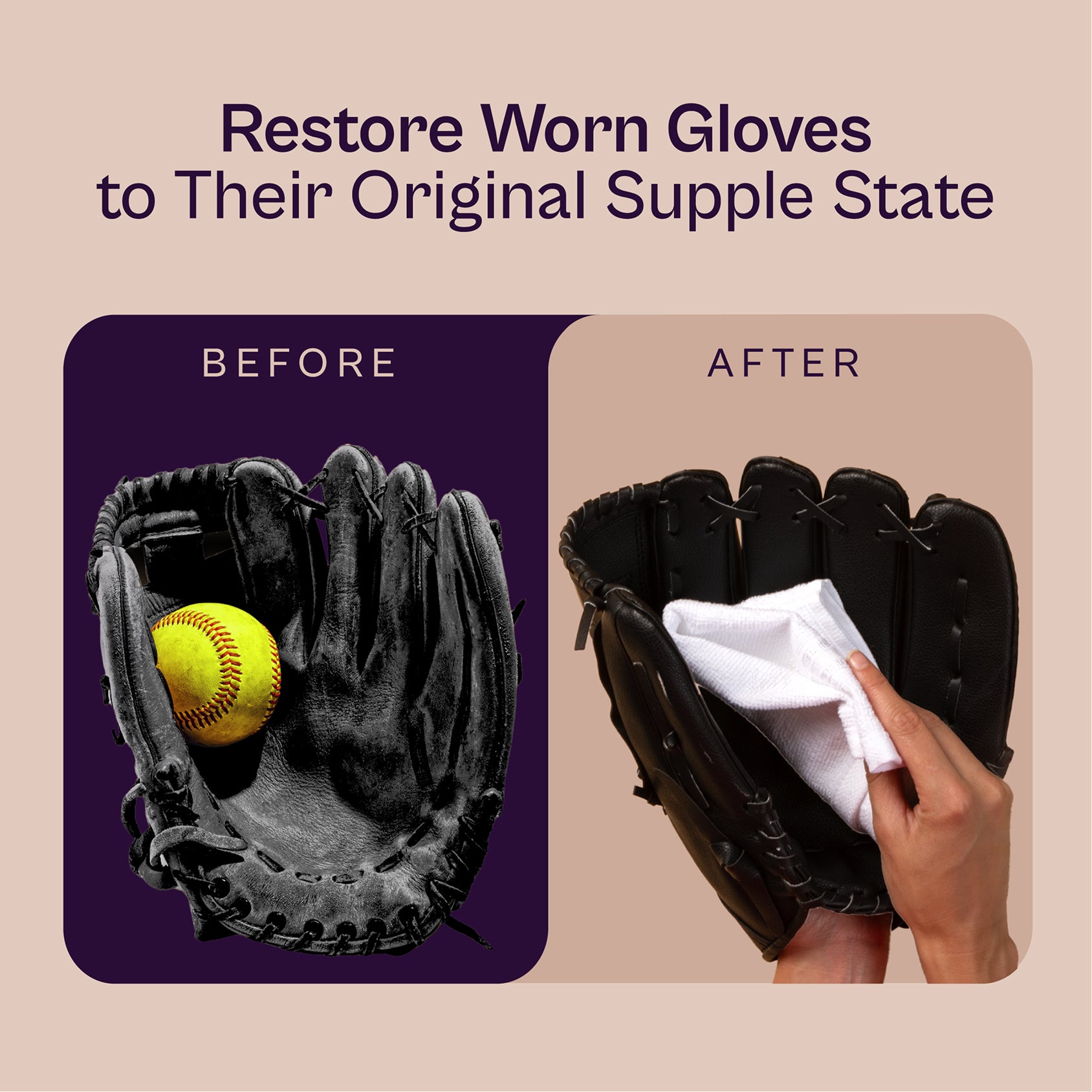 Sarna Softball glove oil before and after